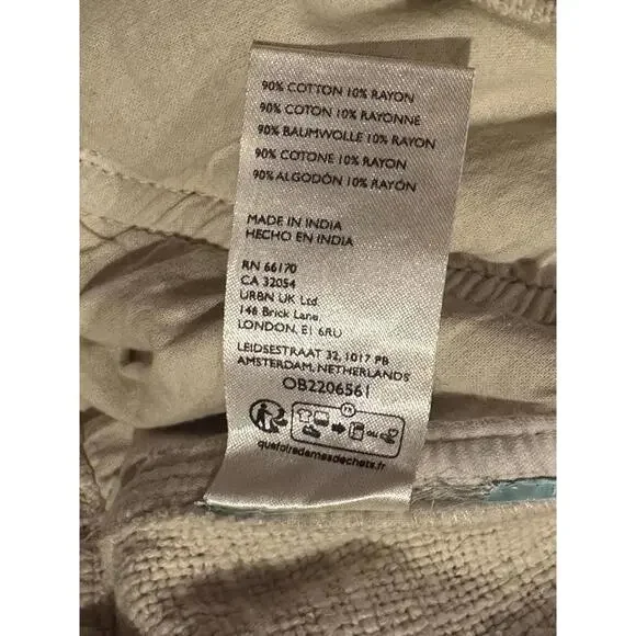 Free People Sea La Vie Cargo Shorts Mid Rise Pull-on Beach Beige Sz S #765 - Picture 12 of 13